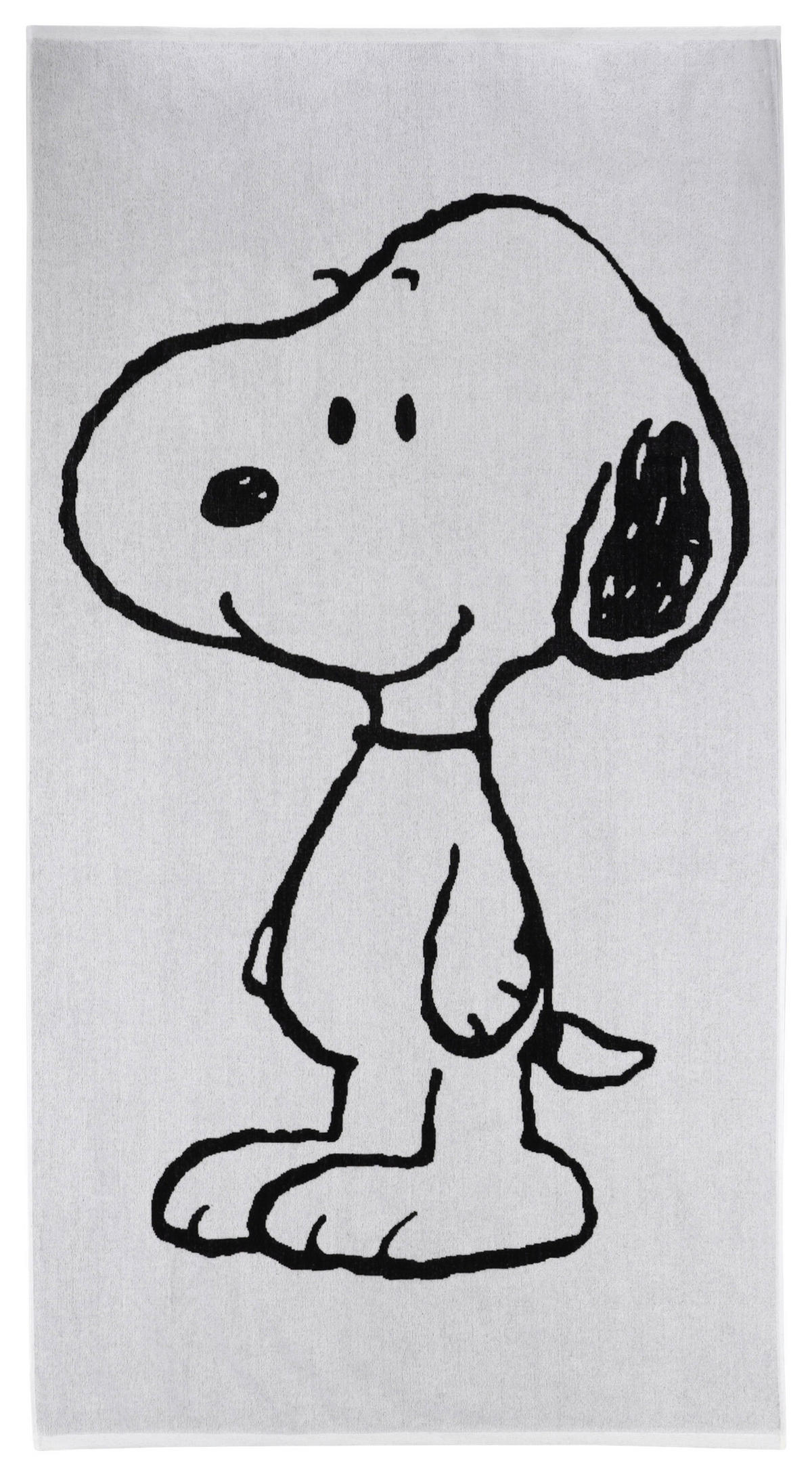 STRANDTUCH Snoopy Beach Schwarz 100/180 cm  - Schwarz, Design, Textil (100/180cm) - Vossen