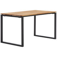 SCHREIBTISCH 140/80/75 cm  in Schwarz, Eichefarben  - Eichefarben/Schwarz, Natur, Holz/Metall (140/80/75cm) - Livetastic
