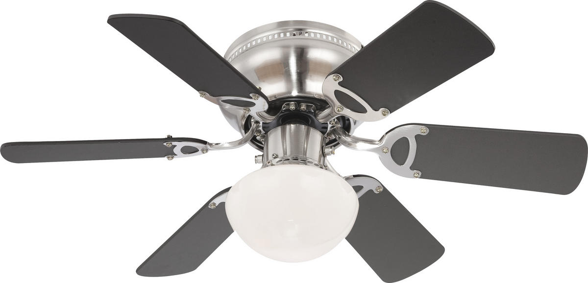 VENTILATOR STROPNI  boje nikla   boje grafita, boje bukve  Ugo  - boje grafita/boje nikla, Basics, staklo/metal (75/28cm)