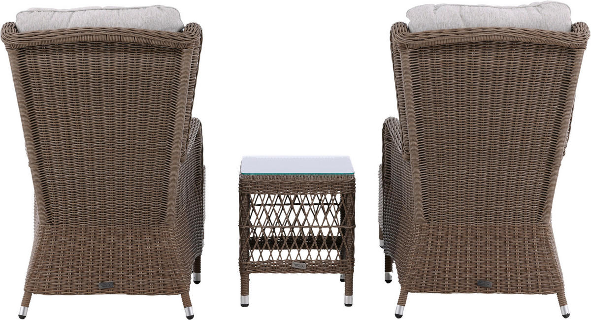 LOUNGEGARNITUR    - Beige/Braun, KONVENTIONELL, Kunststoff/Textil - Gardenson