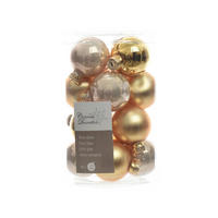 CHRISTBAUMKUGEL-SET 16-teilig  - Goldbraun, Basics, Glas (9/9/13cm)