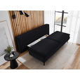 BOXSPRINGSOFA Flachgewebe Schwarz  - Schwarz, KONVENTIONELL, Textil/Metall (204/93/100cm) - Novel