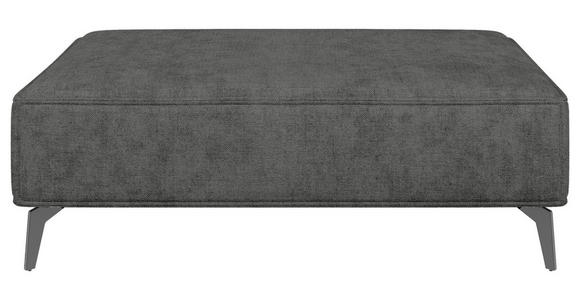 HOCKER in Textil Dunkelgrau  - Dunkelgrau/Schwarz, MODERN, Textil/Metall (130/44/85cm) - Carryhome