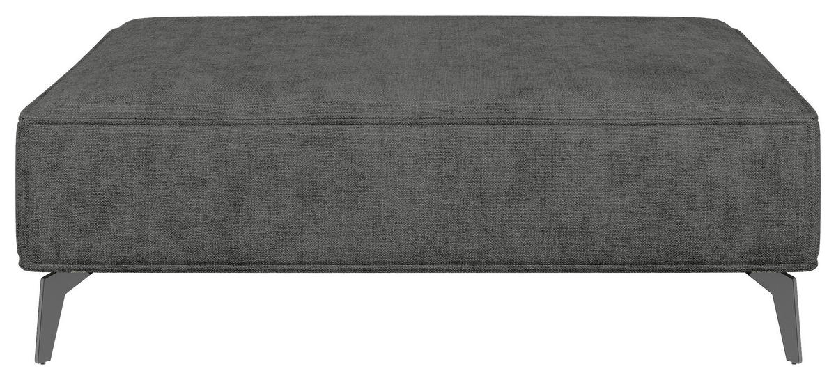HOCKER in Textil Dunkelgrau  - Dunkelgrau/Schwarz, MODERN, Textil/Metall (130/44/85cm) - Carryhome