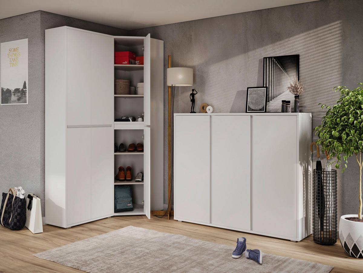 KOTNA OMARA, bela  - bela, Konvencionalno, leseni material (60/210/60cm) - Xora