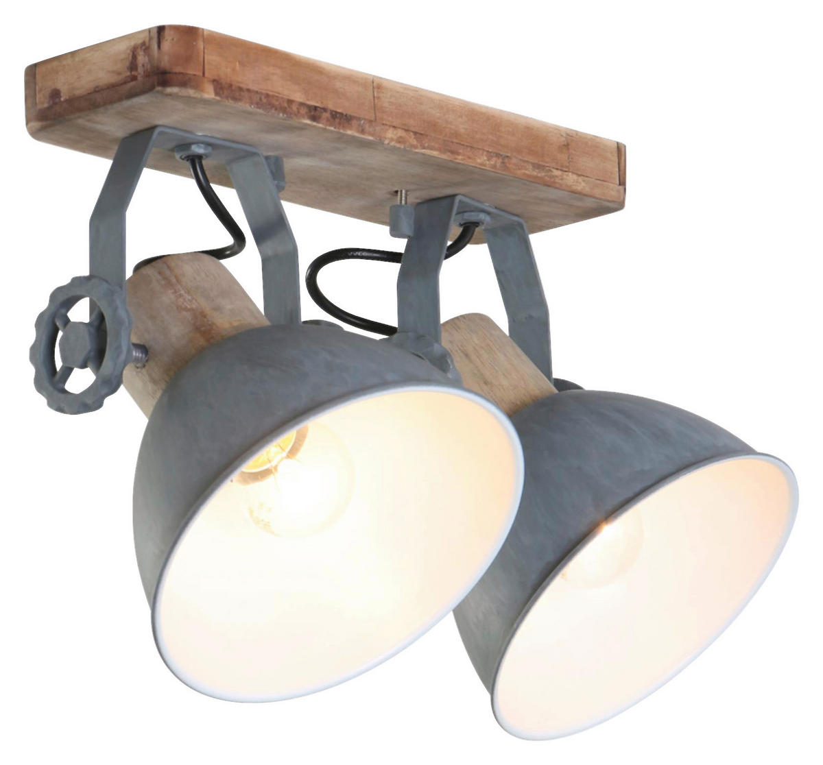 DECKENSPOTS - Anthrazit, Trend, Holz/Metall (32/19/17cm)