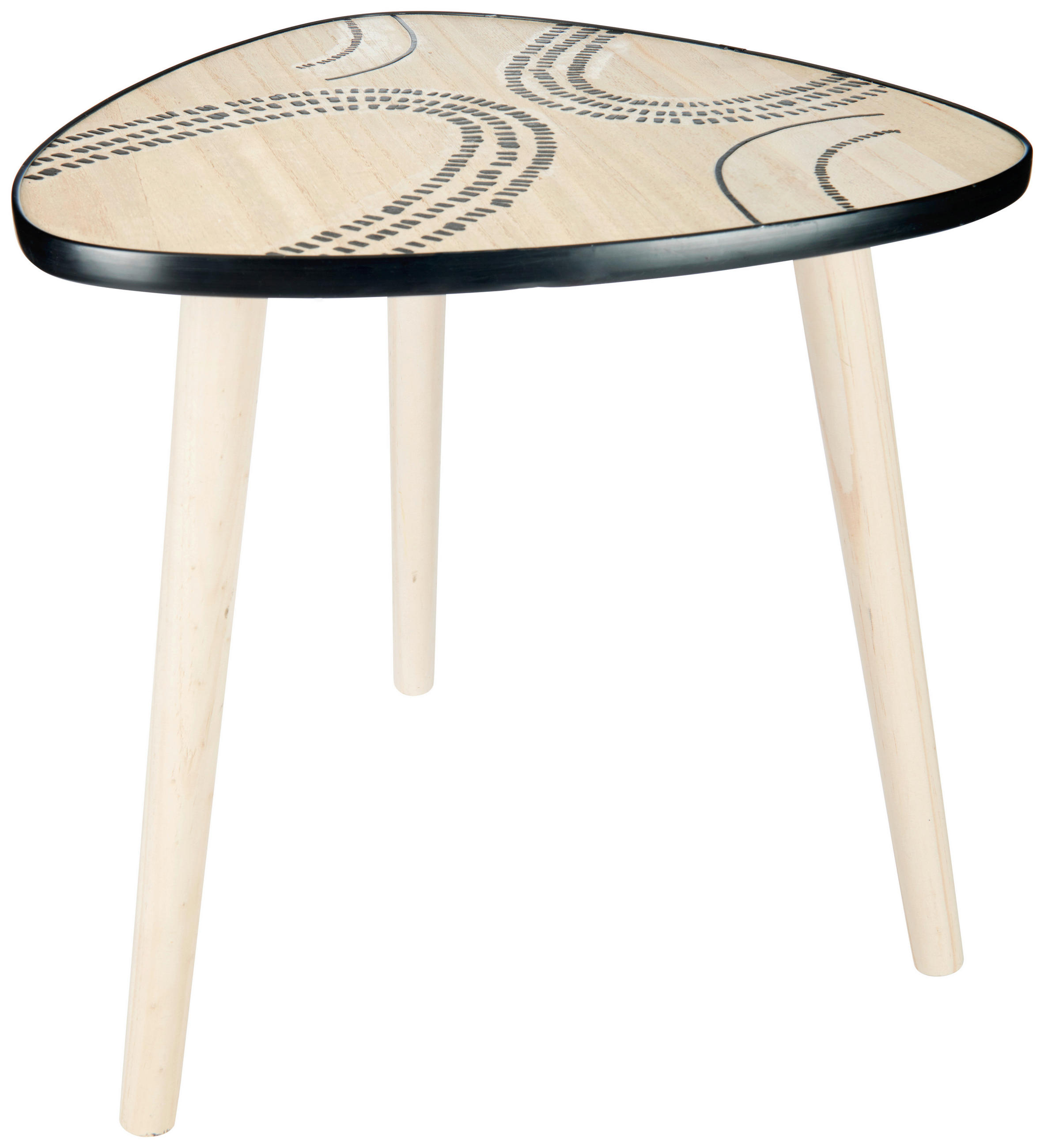 Ambia Home PRÍRUČNÝ STOLÍK, borovica, prírodná farba, čierna