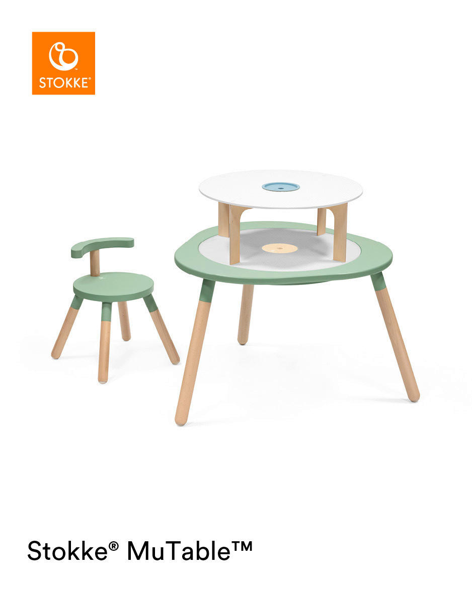 KINDERSPIELTISCH - Weiß/Naturfarben, Basics, Holz/Kunststoff (54/21/54cm) - Stokke