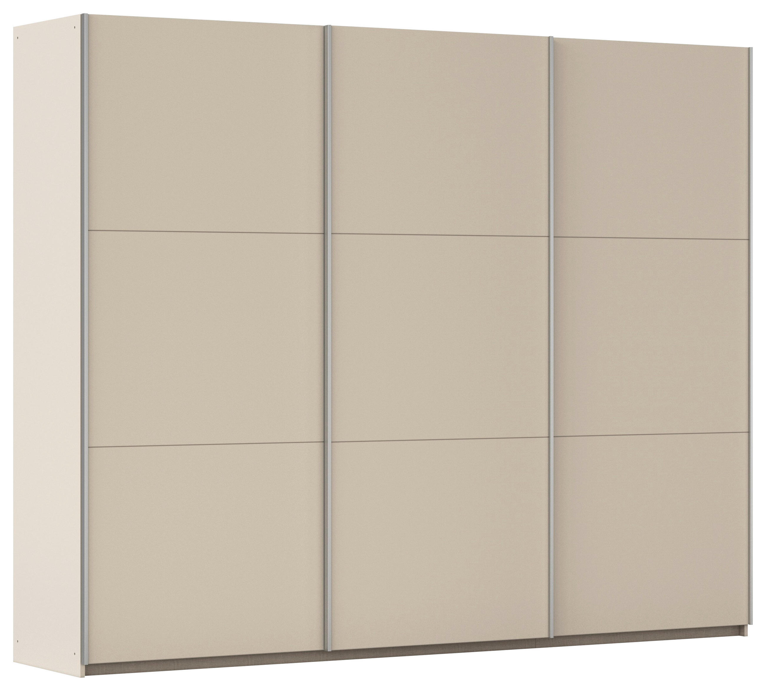GARDEROB MED SKJUTDÖRRAR 261/210/59 cm,  i champagne, 3 dörrar  - champagne, Trend, metall/trämaterial (261/210/59cm) - Rauch Möbel