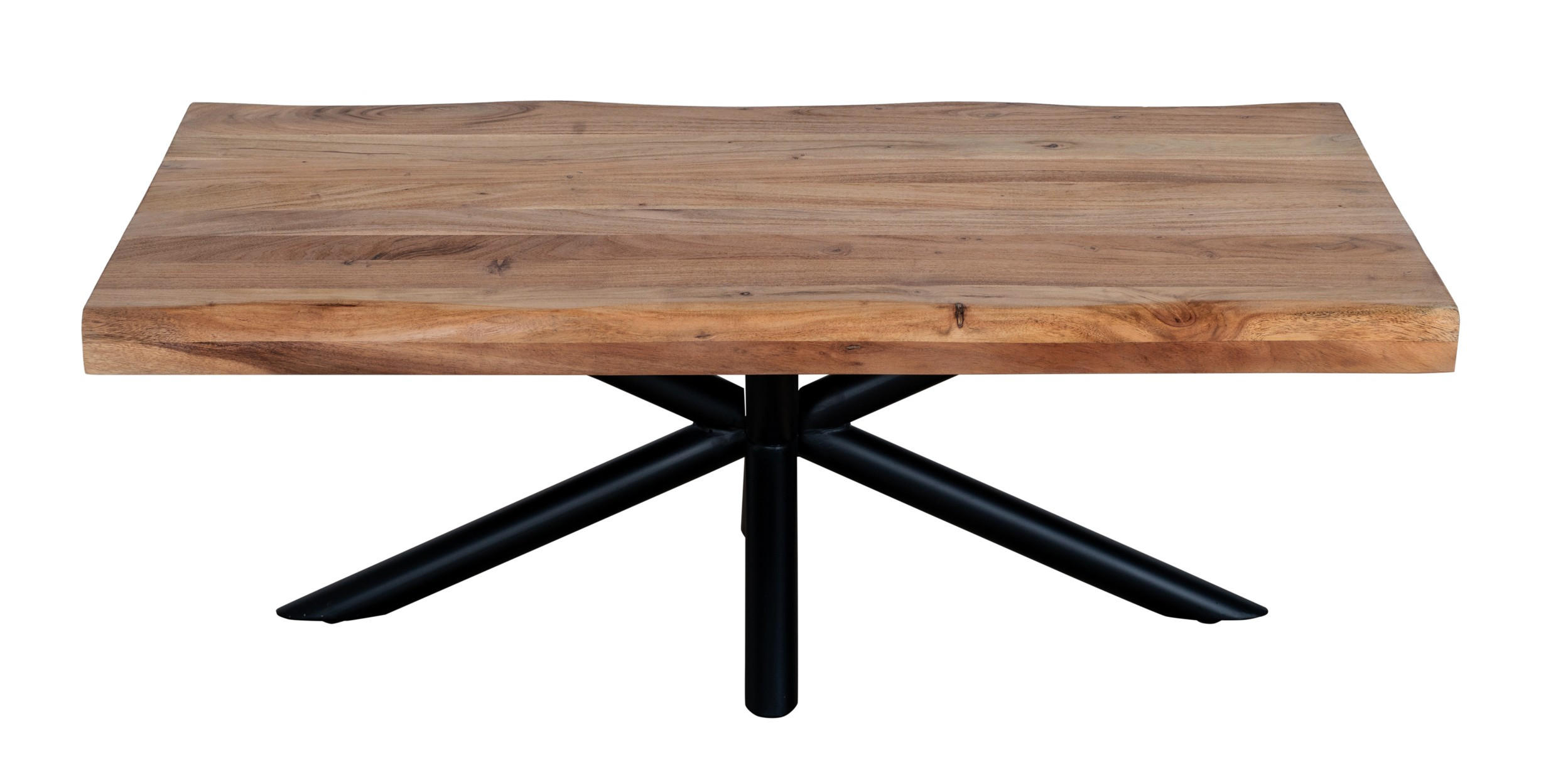 COUCHTISCH Akazie teilmassiv 120/45/70 cm rechteckig Naturfarben, Schwarz  - Schwarz/Naturfarben, Design, Holz/Metall (120/45/70cm) - Livetastic