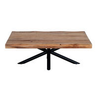 COUCHTISCH Akazie teilmassiv 120/45/70 cm rechteckig Naturfarben, Schwarz  - Schwarz/Naturfarben, Design, Holz/Metall (120/45/70cm) - Livetastic