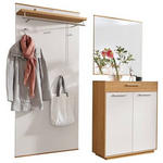 GARDEROBE 3-teilig  in 180/195/37 cm  - Eichefarben/Weiß, Design, Holz/Holzwerkstoff (180/195/37cm) - Novel