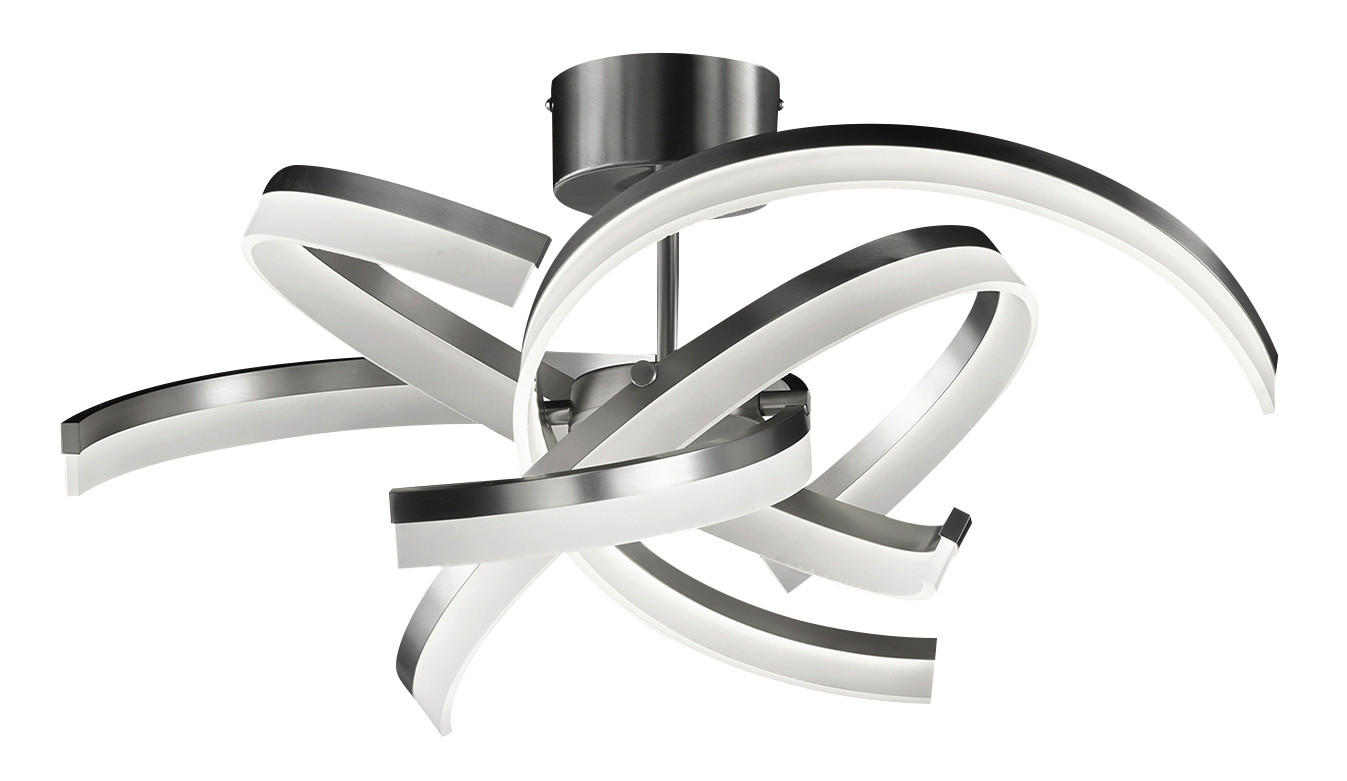 LED-DECKENLEUCHTE SUND 53/65 cm   - Nickelfarben, Design, Metall (53/65cm) - Fischer & Honsel