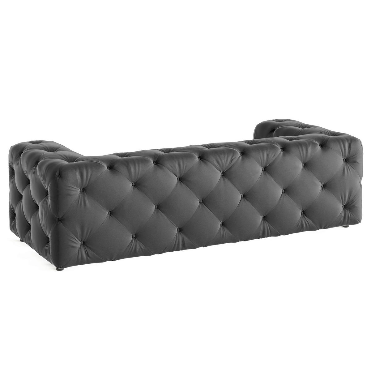 3-SITZER-SOFA Fresco in Samt Schwarz  - Schwarz, Design, Kunststoff/Textil (230/71/100cm) - P & B