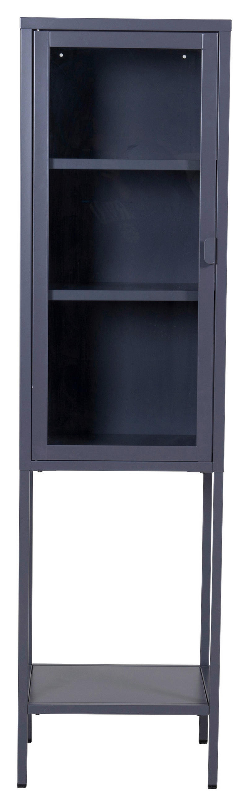 VITRINE in Grau  - Grau, Design, Glas/Metall (40,5/150/35cm) - Livetastic