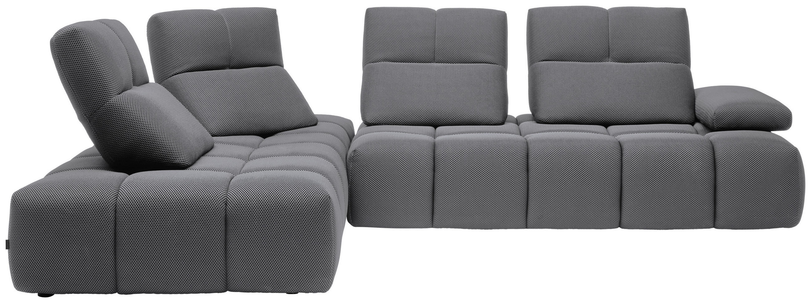ECKSOFA in Struktur Grau  - Schwarz/Grau, Design, Kunststoff/Textil (233/313cm) - Emilio Belluti