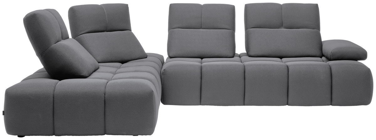 ECKSOFA in Struktur Grau  - Schwarz/Grau, Design, Kunststoff/Textil (233/313cm) - Emilio Belluti