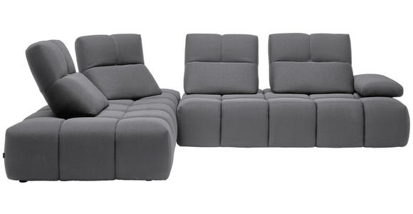 ECKSOFA in Struktur Grau 233/313 cm - Schwarz/Grau, Design, Kunststoff/Textil (233/313cm) - Emilio Belluti