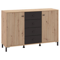 SIDEBOARD  in 138/90/40 cm  - Schwarz/Eiche Artisan, Basics, Holzwerkstoff/Kunststoff (138/90/40cm) - Carryhome