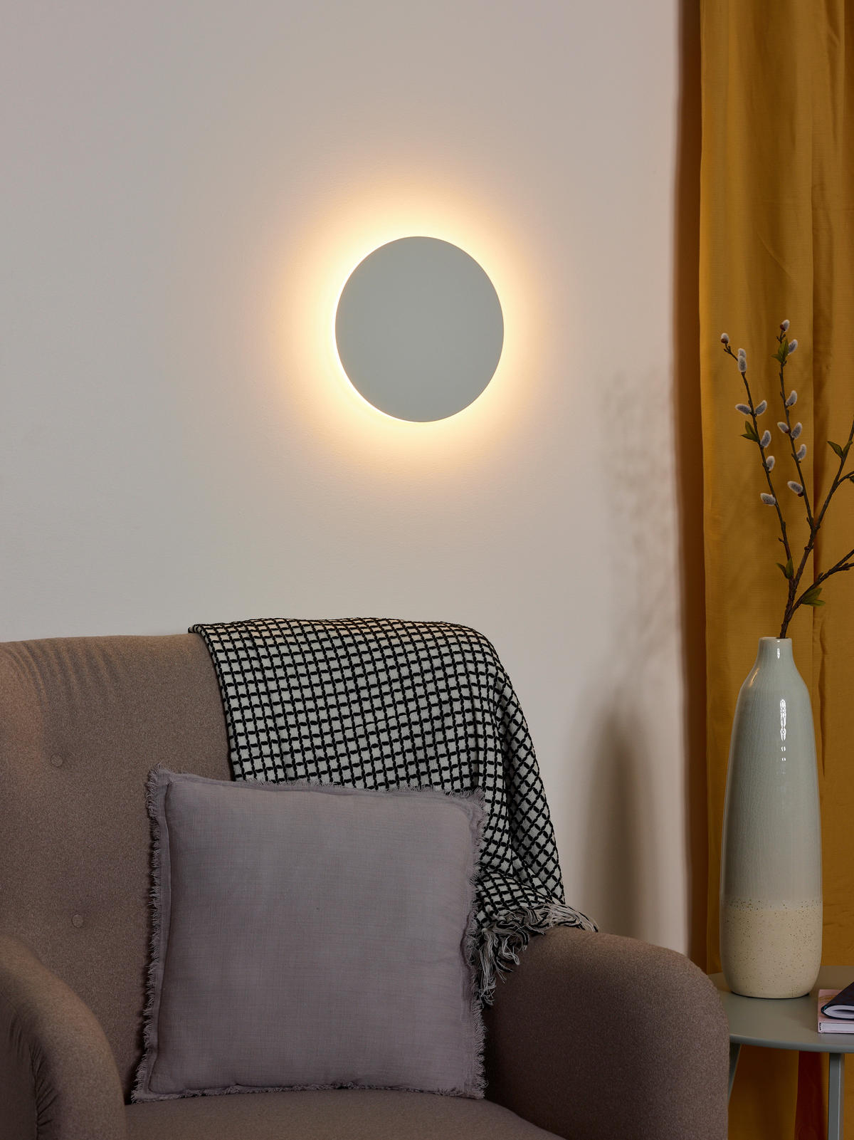 LED-WANDLEUCHTE Eklyps 25/3.5 cm   - Weiß, Design, Metall (25/3.5cm) - Lucide