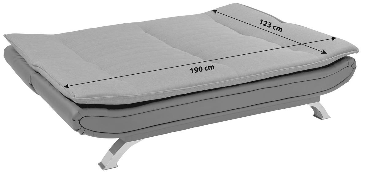 TROSJED NA RAZVLAČENJE metal, tekstil  bijela, boje oplemenjenog čelika, tamno siva    - bijela/tamno siva, Basics, metal/tekstil (190/90/102cm) - MID.YOU