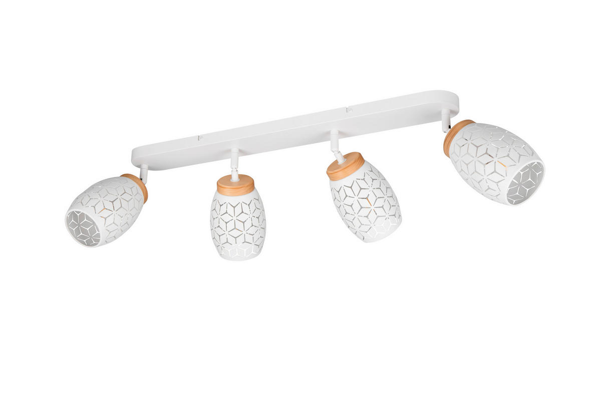 TAKSPOTLIGHT 74/27/12 cm   - vit/naturfärgad, Trend, metall/trä (74/27/12cm)