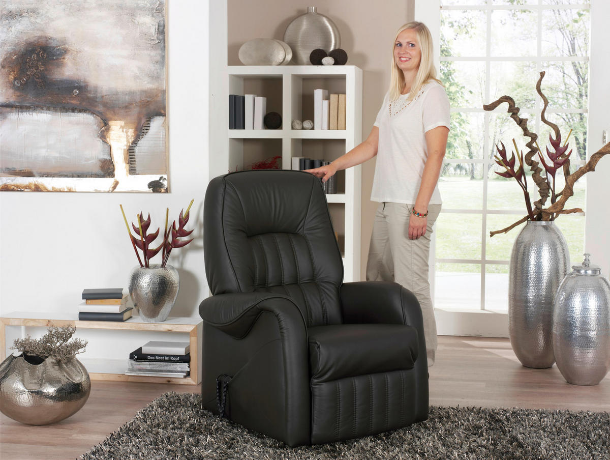 TV FOTELJ,  črna usnje - črna, Konvencionalno, usnje (78/107/93cm) - Himolla