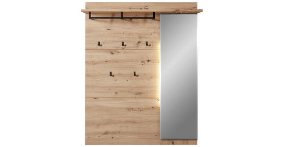 GARDEROBENPANEEL 120/153/30 cm - Eichefarben, Design, Glas/Holzwerkstoff (120/153/30cm) - Voleo