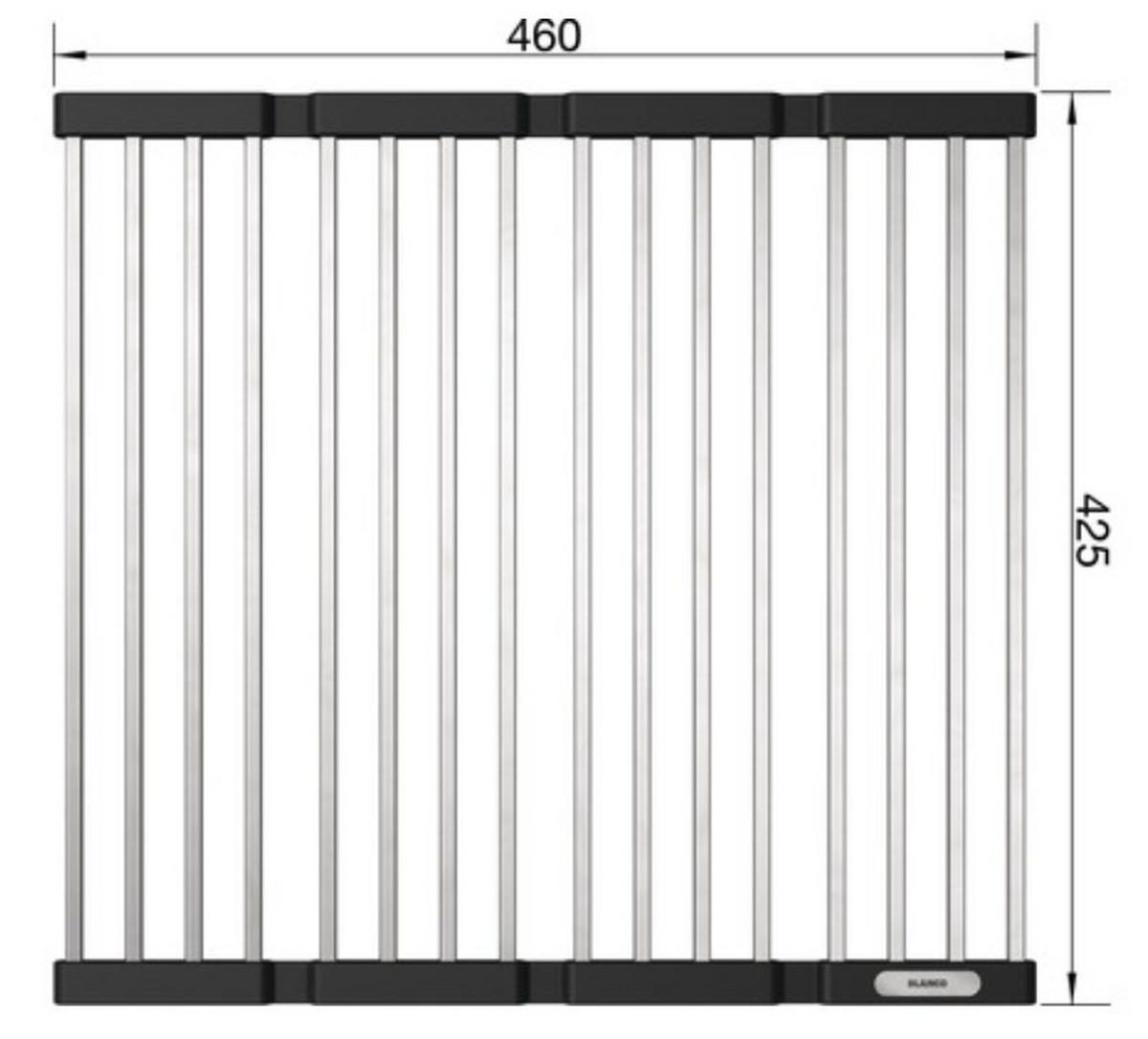 ABTROPFMATTE   - Edelstahlfarben/Schwarz, Basics, Kunststoff/Metall (46/1/42,5cm) - Blanco
