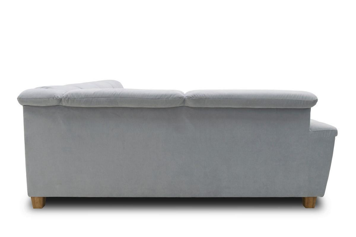 WOHNLANDSCHAFT Pastellblau Mikrofaser  - Pastellblau/Eichefarben, KONVENTIONELL, Holz/Textil (162/344/206cm) - MID.YOU