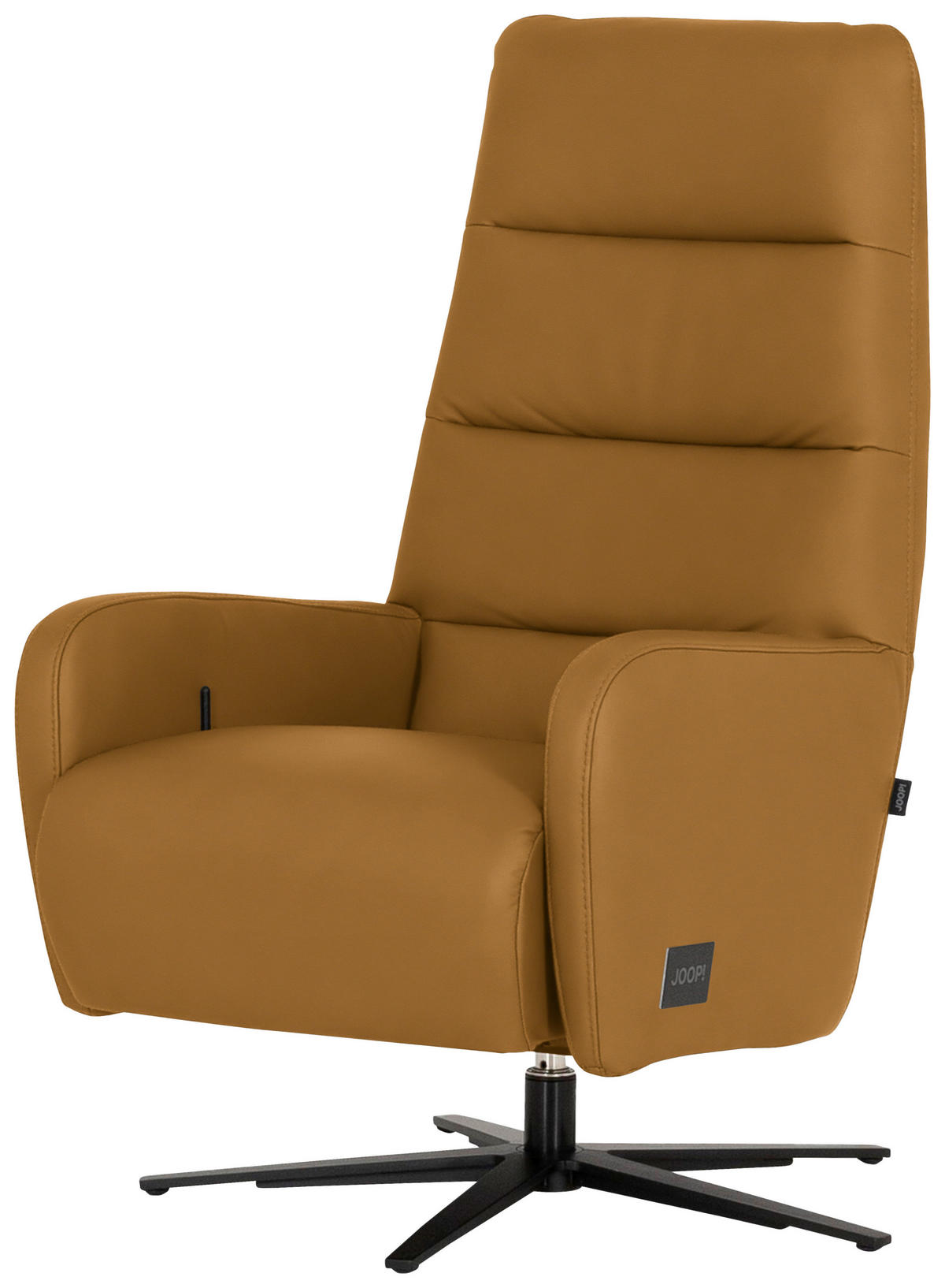 RELAXSESSEL Leder Senfgelb  - Senfgelb/Schwarz, Modern, Leder/Metall (66/110/83cm) - Joop!