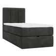 BOXBETT 70/200 cm,  in Anthrazit, Matratze, gepolstertes Kopfteil, Bettkasten, Topper, H3 = fest  - Anthrazit/Schwarz, Design, Holzwerkstoff/Kunststoff (70/200cm) - Esposa