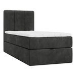BOXBETT 90/200 cm,  in Anthrazit, Matratze, gepolstertes Kopfteil, Bettkasten, Topper, H3 = fest  - Anthrazit/Schwarz, Design, Holzwerkstoff/Kunststoff (90/200cm) - Esposa