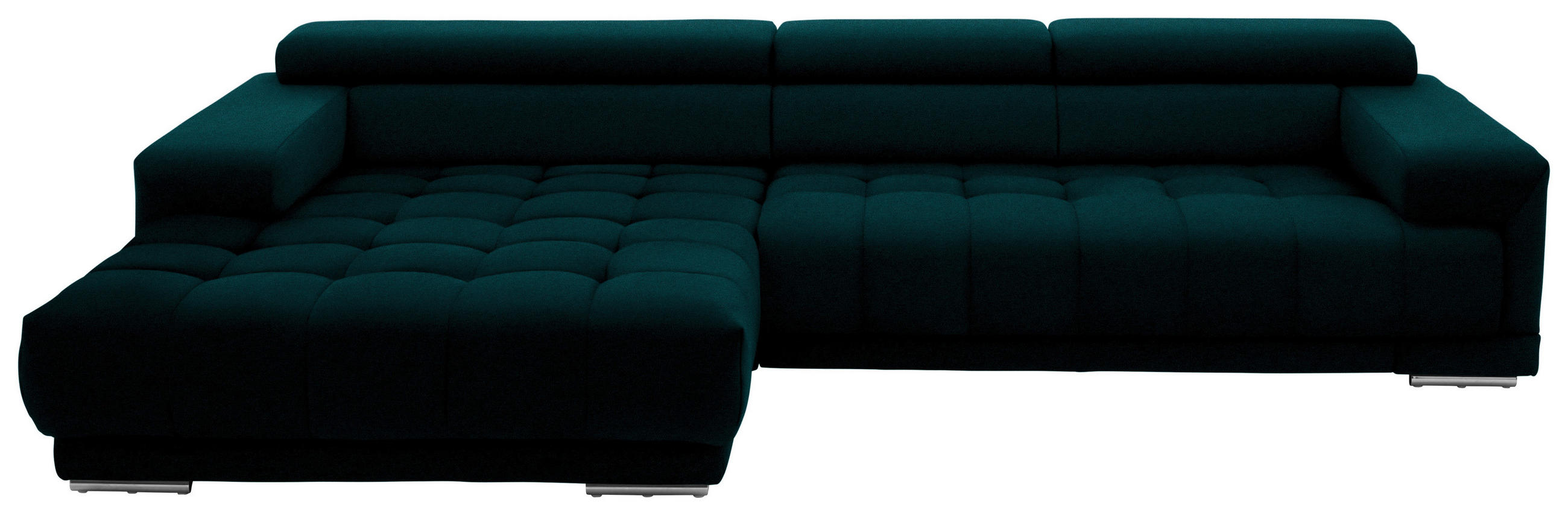 ECKSOFA Mikrofaser Opal  - Silberfarben/Opal, Design, Textil/Metall (190/335cm) - Beldomo Speed