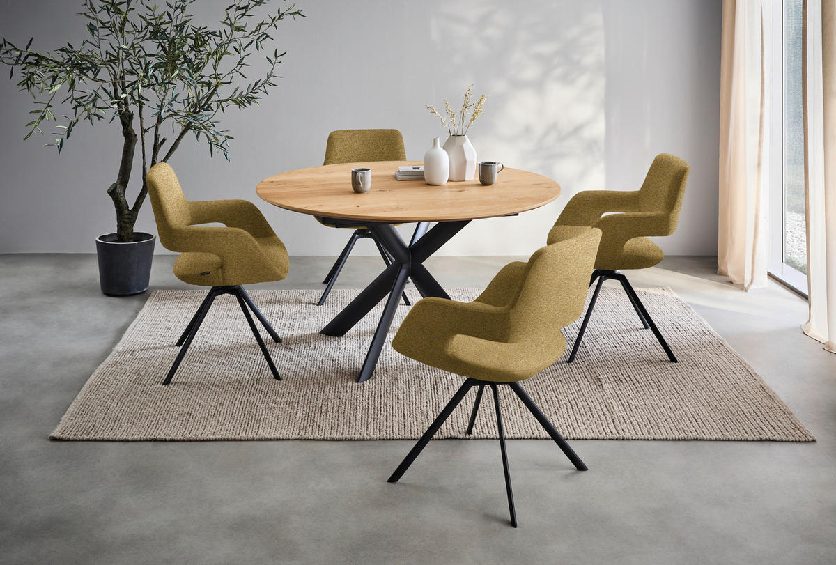 ARMLEHNSTUHL  in Stahl Struktur  - Schilfgrün/Anthrazit, Design, Textil/Metall (59/86/63cm) - Venjakob