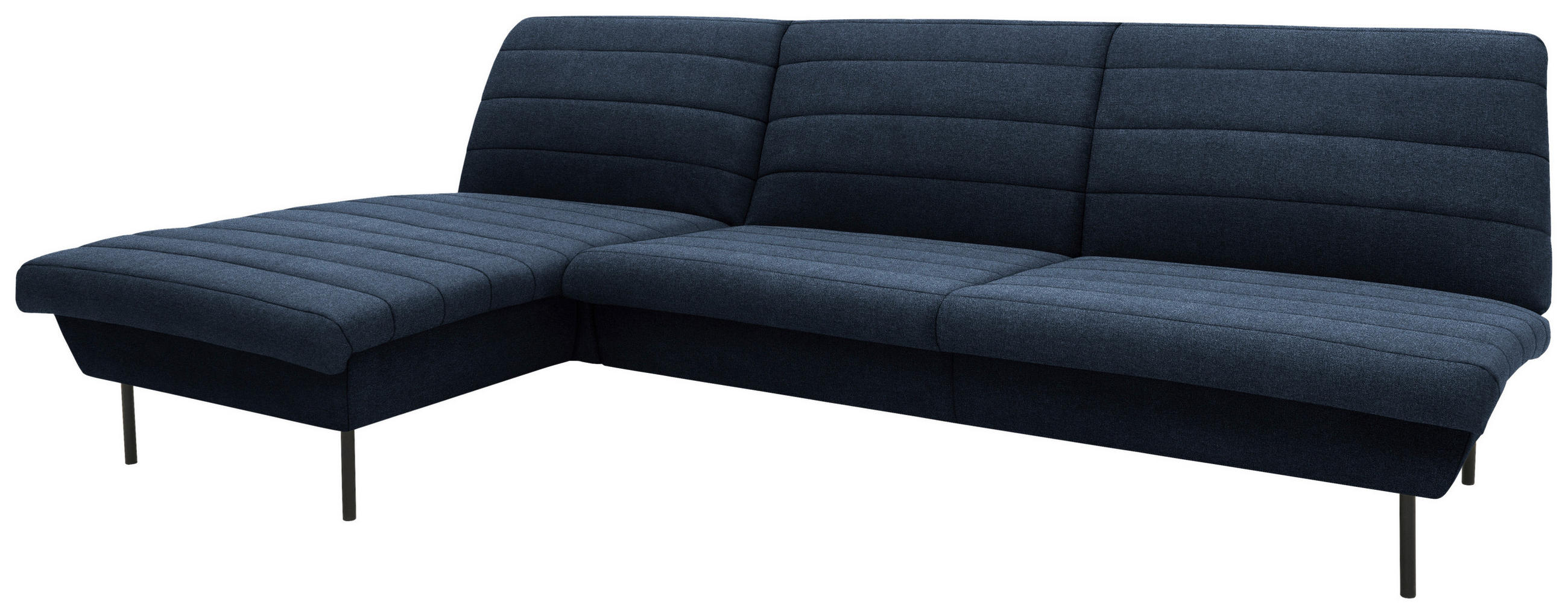 ECKSOFA Looks IX Blau Webstoff  - Blau/Schwarz, Design, Textil/Metall (274/92/168cm) - LOOKS by W.Joop