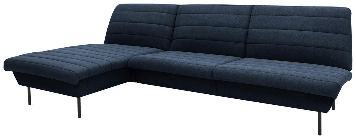 ECKSOFA Looks IX Blau Webstoff  - Blau/Schwarz, Design, Textil/Metall (274/92/168cm) - LOOKS by W.Joop