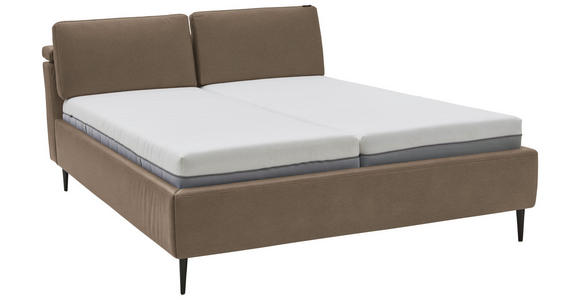 POLSTERBETT Matratze, Lattenrost Hellbraun 180/200 cm  - Hellbraun/Anthrazit, Design, Holz/Textil (180/200cm) - Johann Jakob