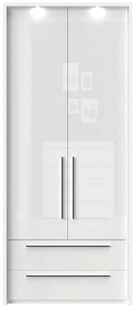 ORMAR SA KLASIČNIM VRATIMA bela, bela visoki sjaj  97/226/60 cm  - bela visoki sjaj/bela, Dizajnerski, pločasti materijal/plastika (97/226/60cm)