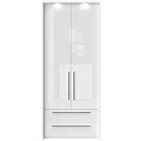 ORMAR SA KLASIČNIM VRATIMA bela, bela visoki sjaj  97/226/60 cm  - bela visoki sjaj/bela, Dizajnerski, pločasti materijal/plastika (97/226/60cm)