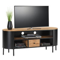 KOMODA POD TELEVIZI, akácie, černá, barvy akácie, 145/60/40 cm - černá/barvy akácie, Trend, kov/dřevo (145/60/40cm) - Ambia Home