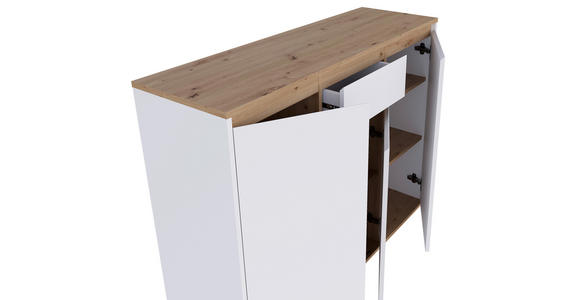 SIDEBOARD  120/93/38 cm 1 Schublade(n)  - Schwarz/Weiß, MODERN, Holzwerkstoff/Kunststoff (120/93/38cm) - Carryhome