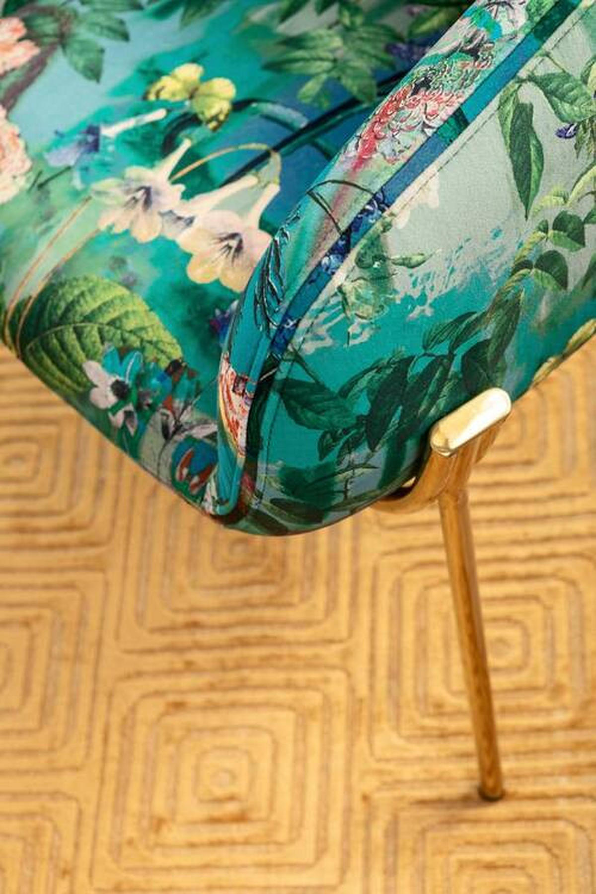 SESSEL in Flachgewebe Blau, Grün, Lila, Multicolor, Rotbraun  - Blau/Rotbraun, Design, Textil/Metall (76/73/68cm) - Ambia Home