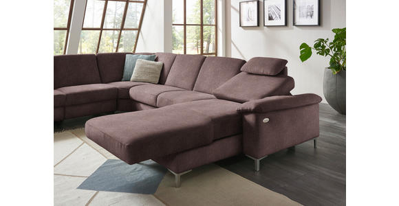 WOHNLANDSCHAFT in Chenille Braun - Alufarben/Braun, Design, Textil/Metall (265/333/170cm) - Dieter Knoll