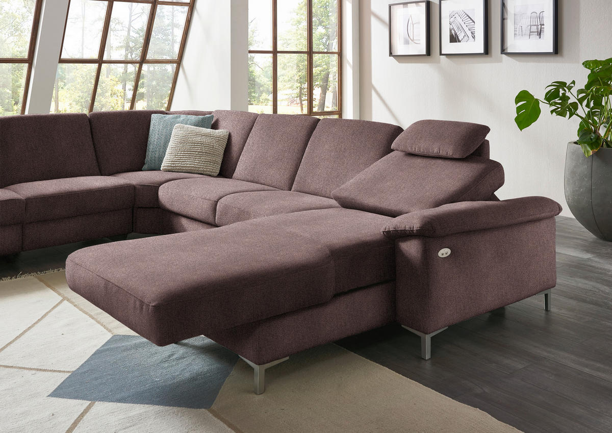 WOHNLANDSCHAFT in Chenille Braun  - Alufarben/Braun, Design, Textil/Metall (265/333/170cm) - Dieter Knoll