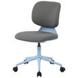 DREHSTUHL Webstoff Blau, Grau  - Blau/Grau, KONVENTIONELL, Kunststoff/Textil (57/82-91/57cm) - Venda