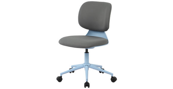 DREHSTUHL Webstoff Blau, Grau  - Blau/Grau, KONVENTIONELL, Kunststoff/Textil (57/82-91/57cm) - Venda