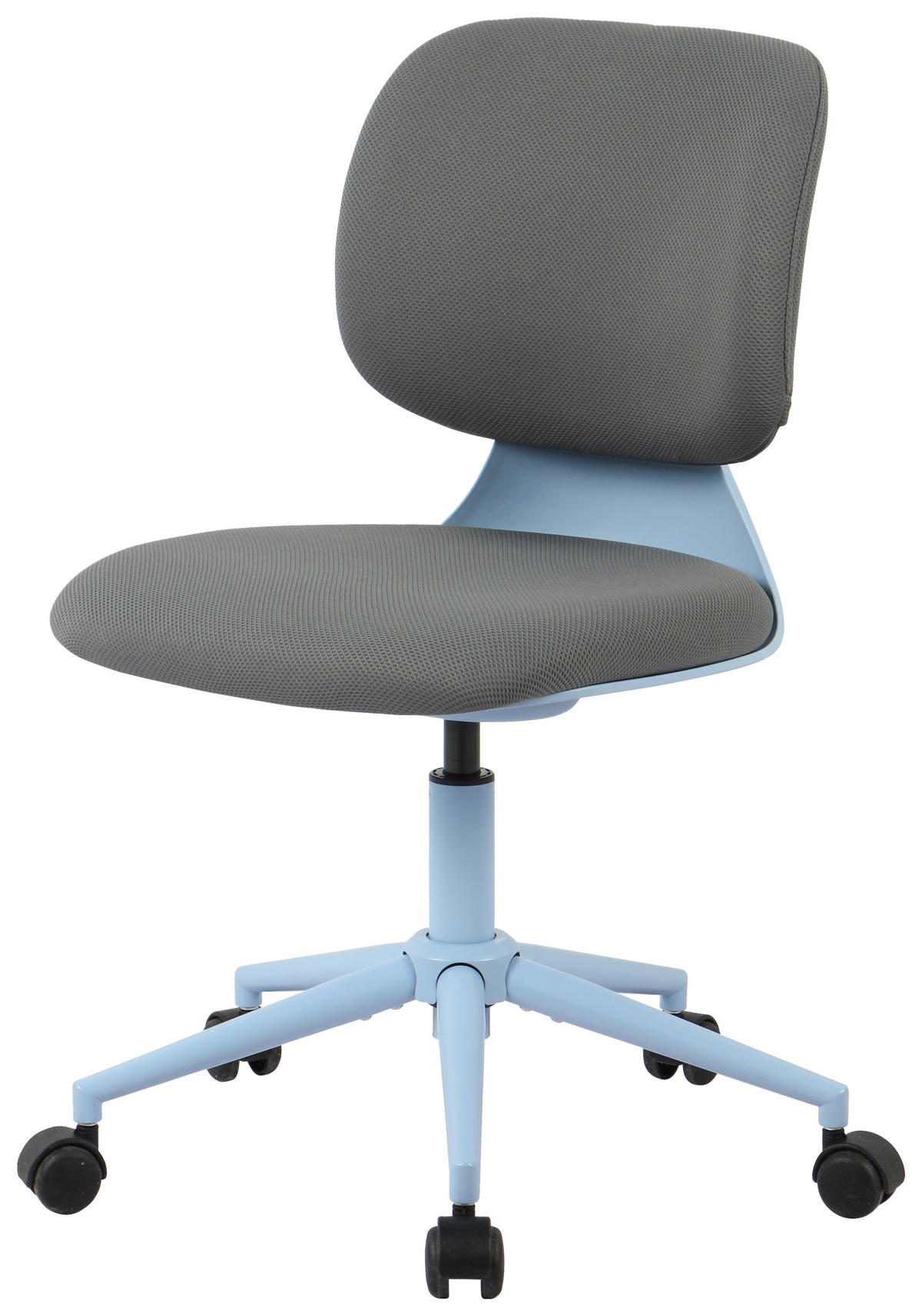 DREHSTUHL Webstoff Blau, Grau  - Blau/Grau, KONVENTIONELL, Kunststoff/Textil (57/82-91/57cm) - Venda