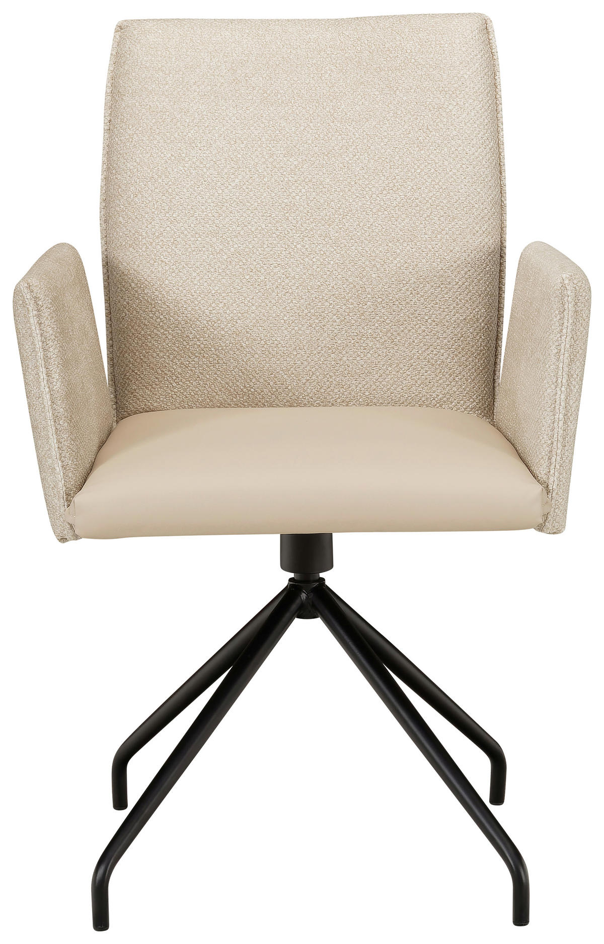 ARMLEHNSTUHL  Stoffauswahl, Typenauswahl Lederlook, Mikrofaser  - Beige/Schwarz, Design, Textil/Metall (60/91/60cm) - Moderano
