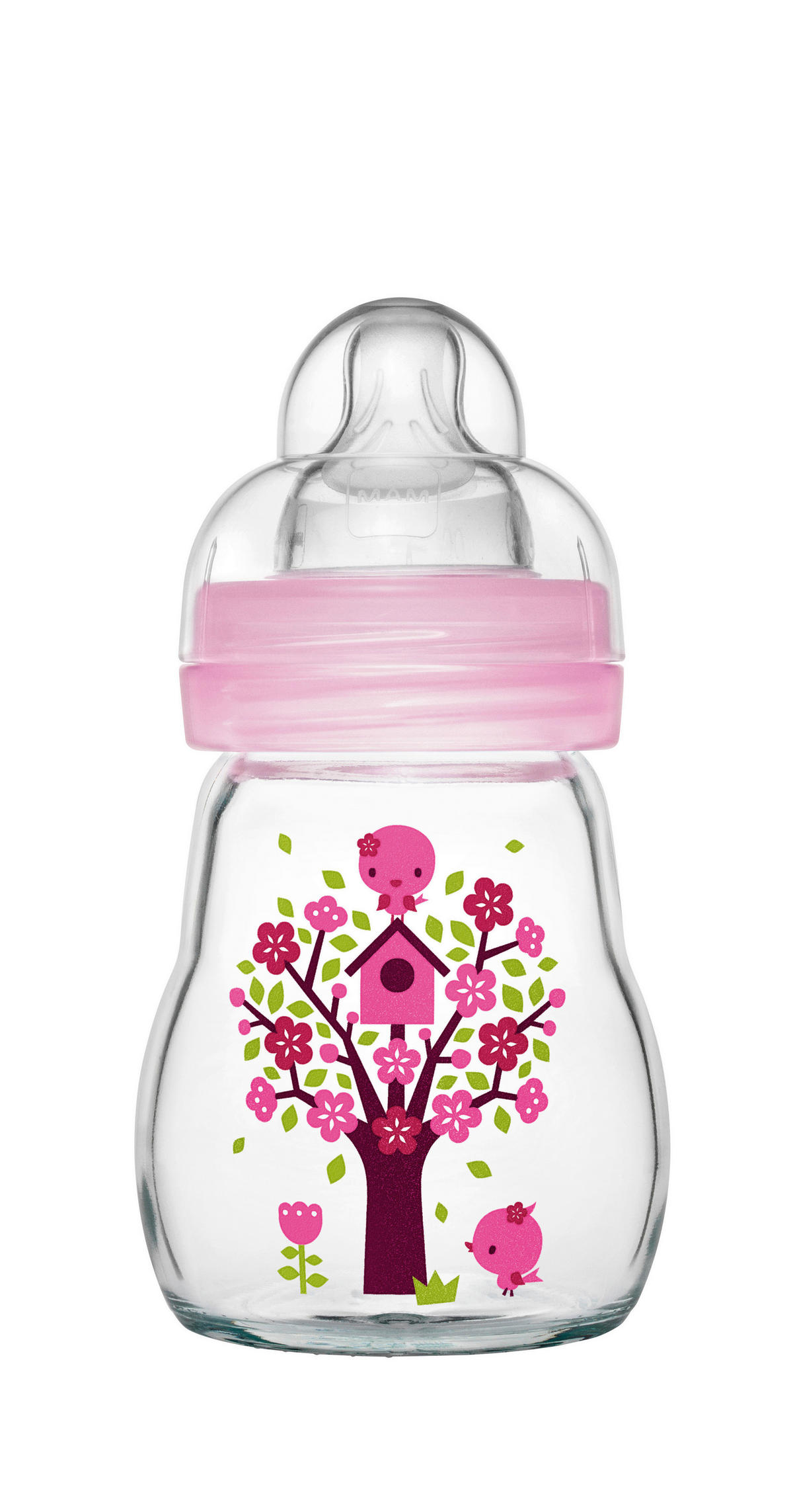 BABYTRINKFLASCHE  - Blau/Beige, Basics, Glas/Kunststoff (7,1/17,1/7,1cm) - MAM